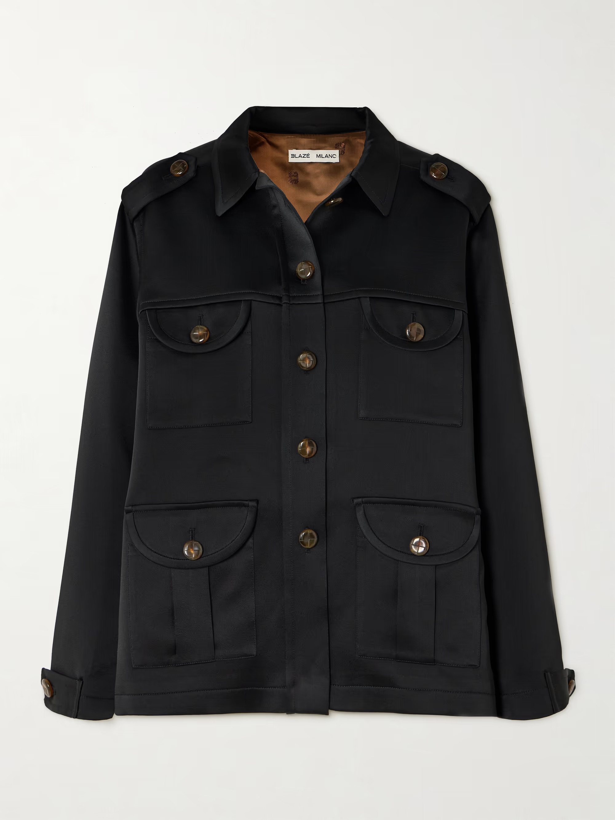 BLAZÉ MILANOSahariana satin jacket | NET-A-PORTER (US)