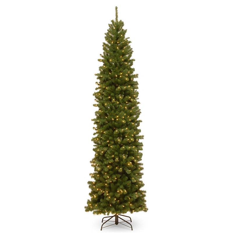 North Valley Spruce Pencil Slim Tree with Clear Lights | Wayfair North America