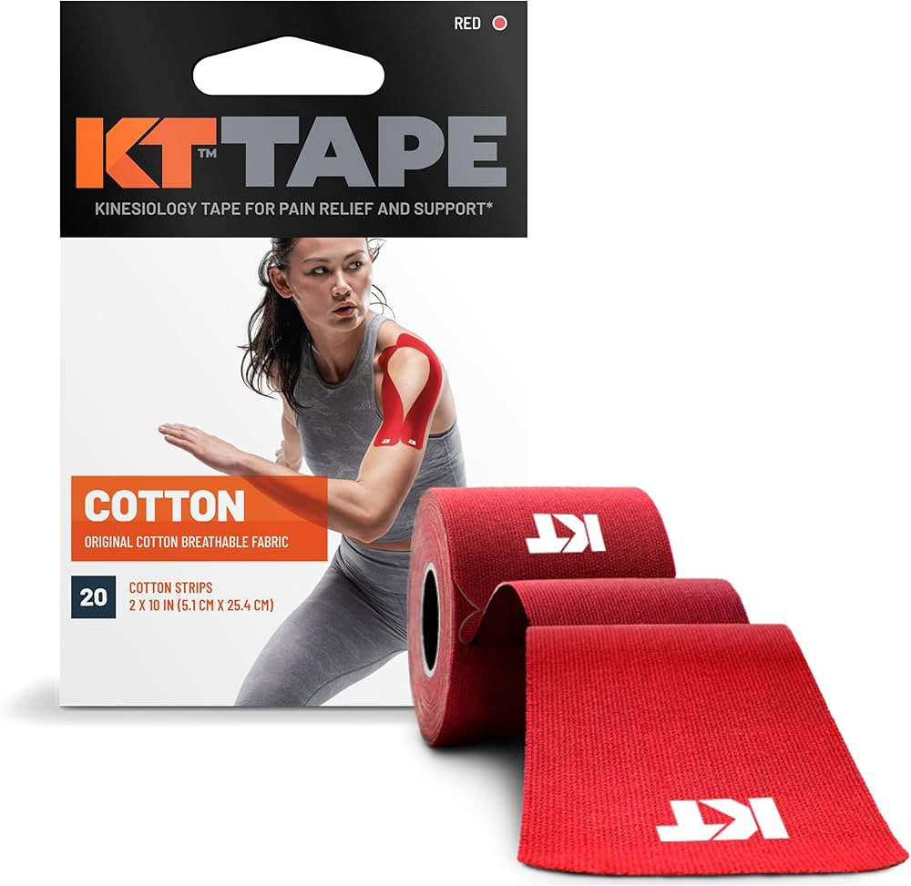 KT Tape, Original Cotton, Elastic Kinesiology Athletic Tape, 20 Count, 10” Precut Strips | Amazon (US)