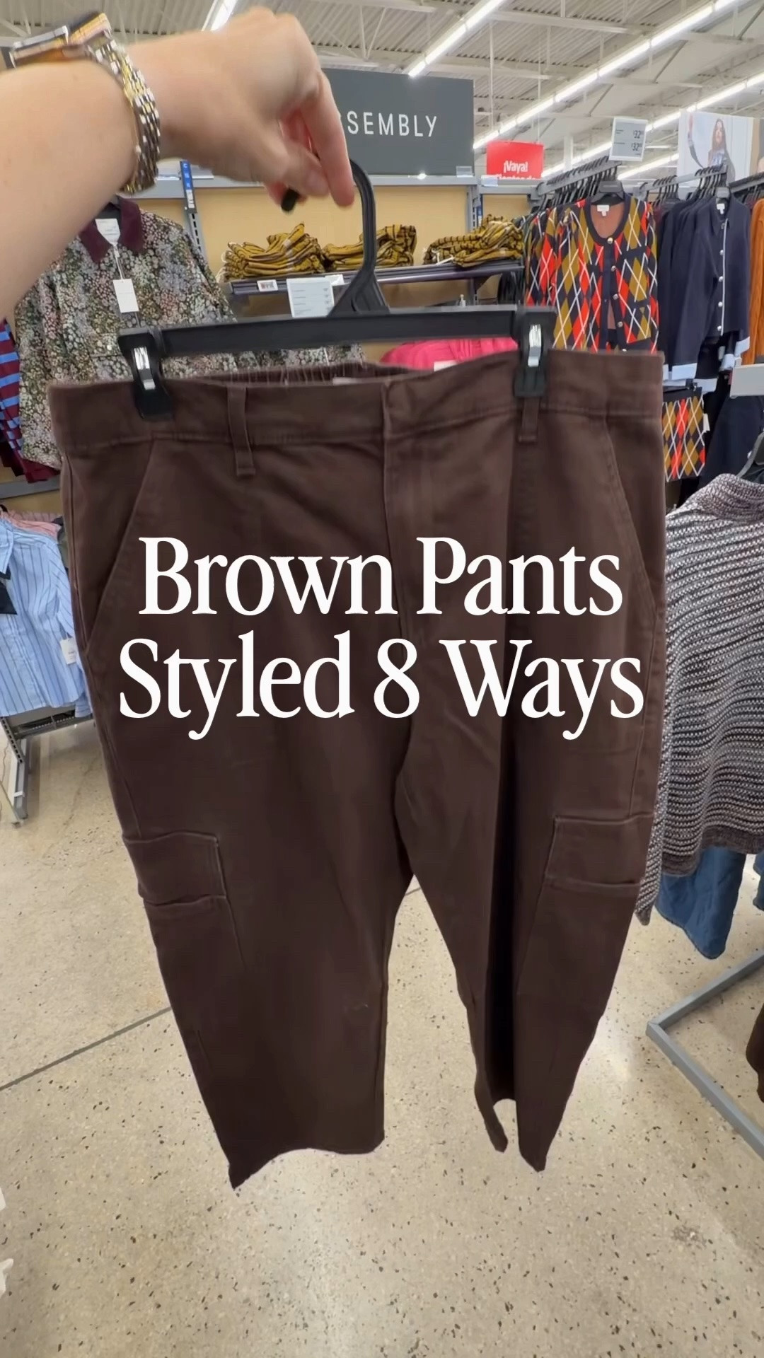 Walmart dake brown pants styled 8 ways. #walmartfashion