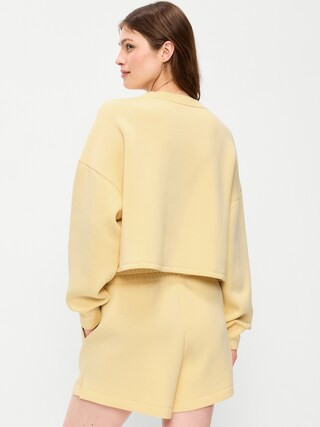 Bounce Fleece Crew-Neck Cropped Sweatshirt | Old Navy (US)