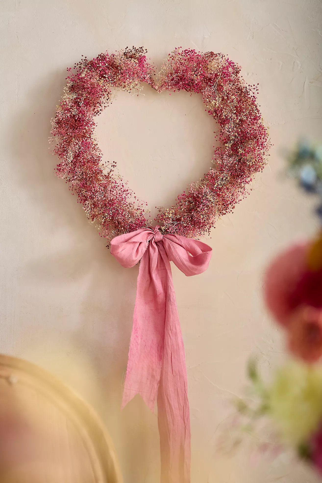 Pink Gypsophila Heart Wreath | Terrain