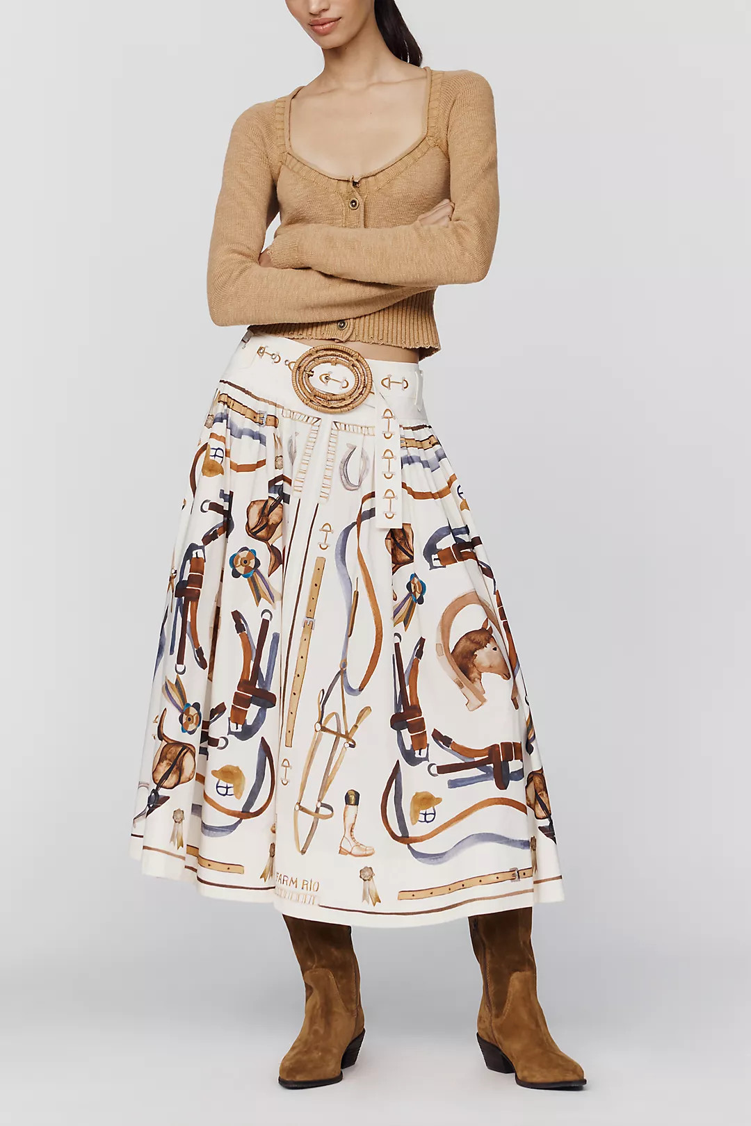 Farm Rio Equestrian Scarf Maxi Skirt | Anthropologie (US)