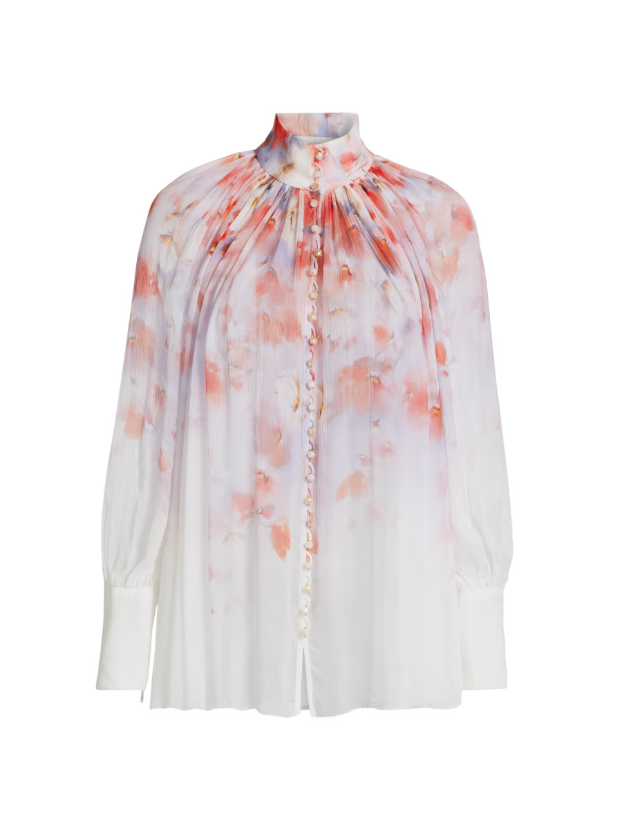 Crush Floral Smocked Shirt | Saks Fifth Avenue