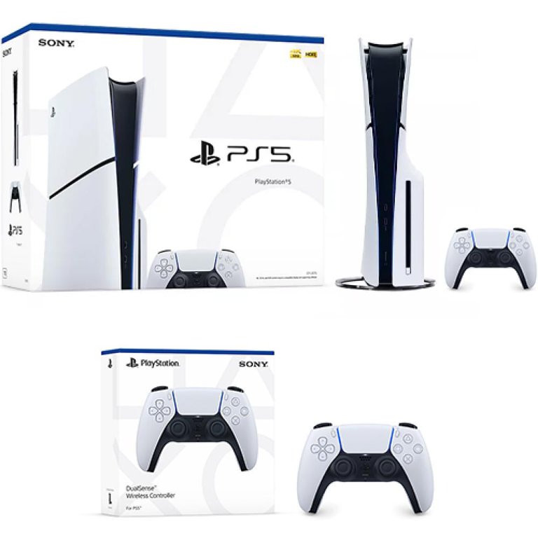 Play Station 5 SSlim 1 TB with 2 White Controllers, White | Walmart (US)