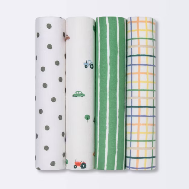 Flannel Baby Blanket 4pk - Cloud Island™ Trucks | Target