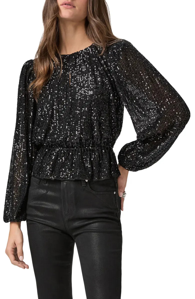 Vilma Sequin Peplum Top | Nordstrom