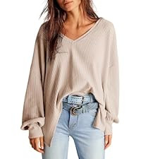 Dokotoo Womens Casual Cropped Sweatshirts Puff Sleeve Crop Pullover Crewneck Cute Tops | Amazon (US)