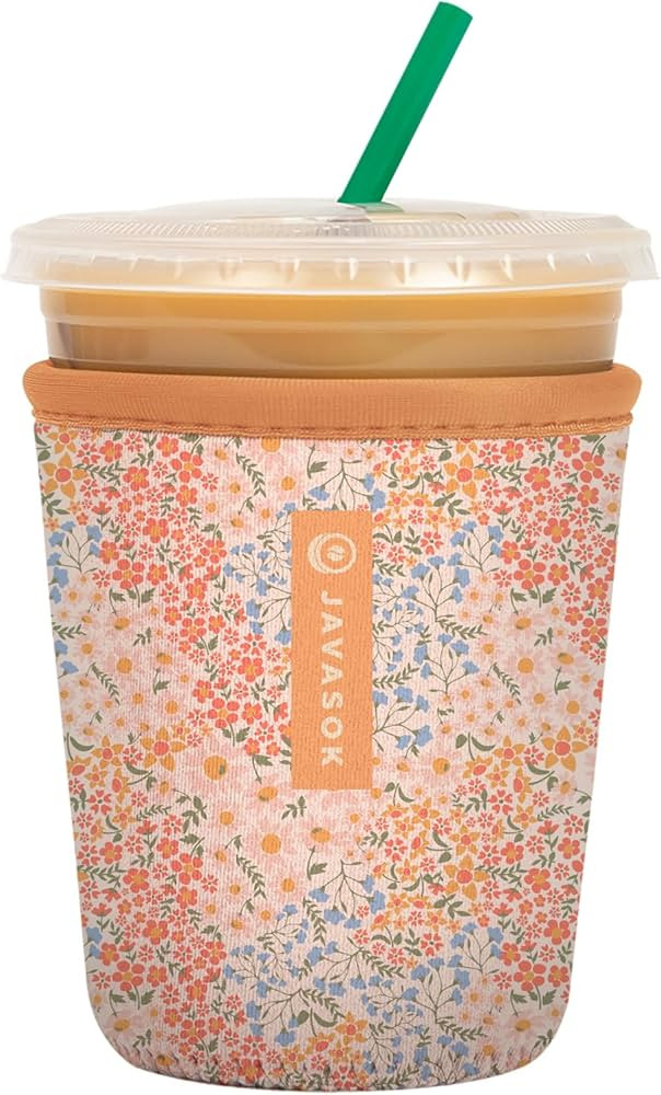 Sok It Java Sok Iced Coffee & Cold Soda Insulated Neoprene Cup Sleeve (Dainty Florals, Small: 16-... | Amazon (US)