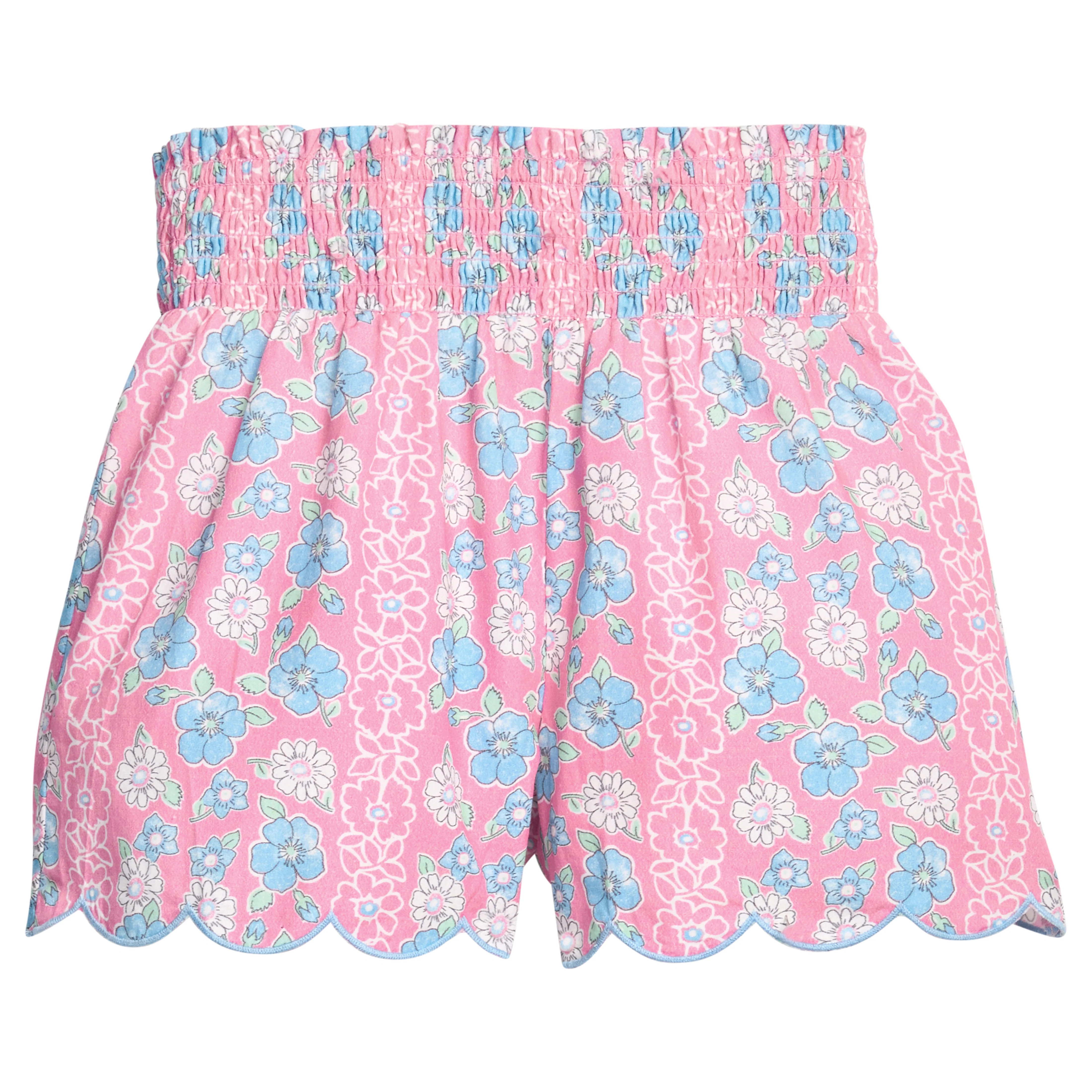 Shirred Shorts - Spring Marguerite Floral | BISBY Kids