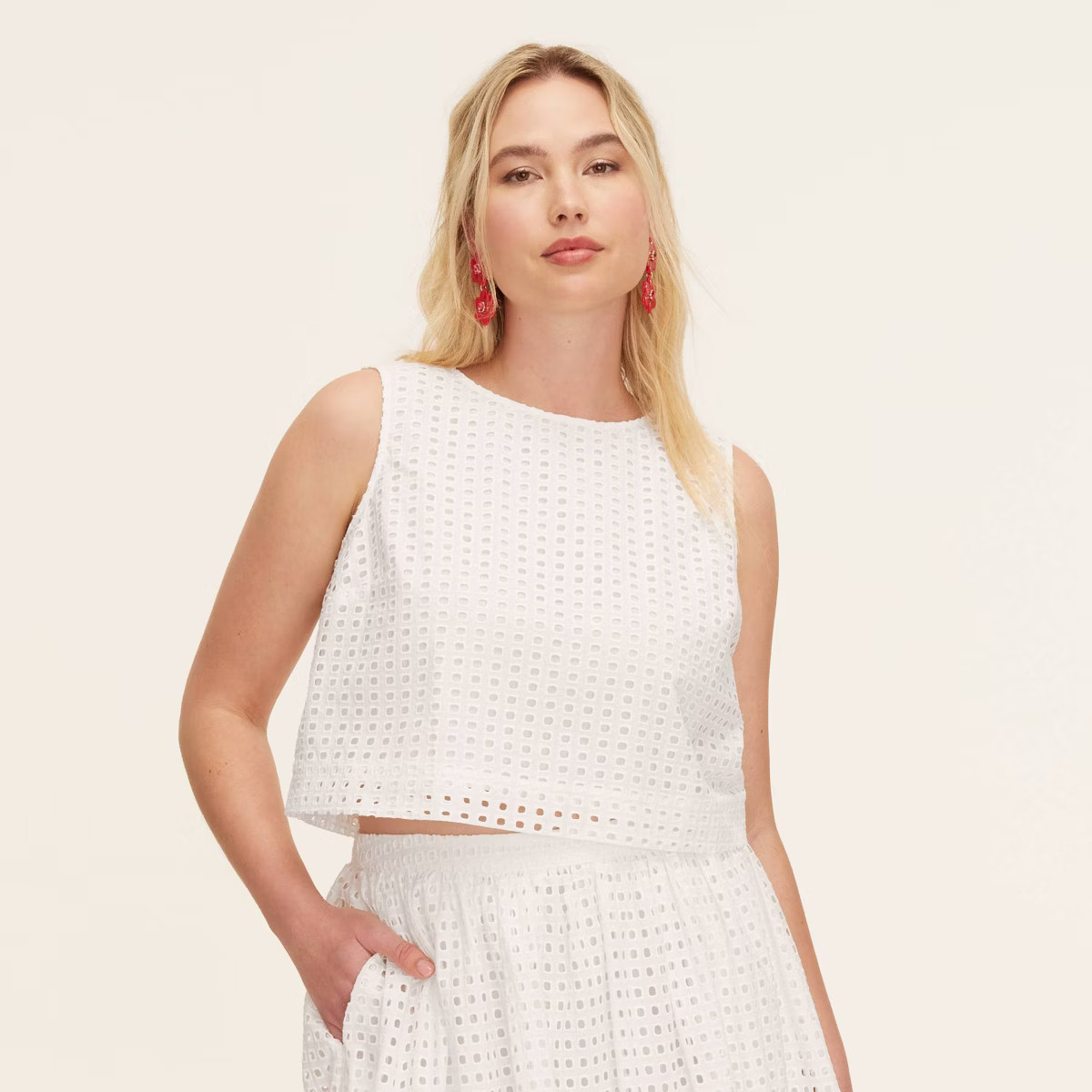 Women's Eyelet Shell Tank Top -  kate spade new york x Target White | Target