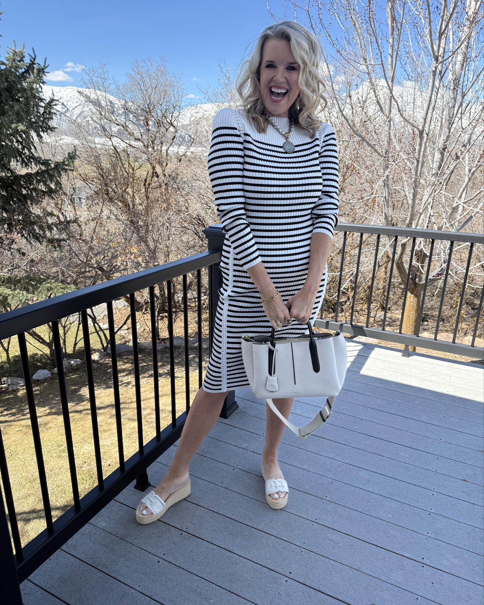 Spring Dress Style 
—Black and white Stripe Edition

How cute is this light weight, super stretchy black and white stripe dress, perfect for spring?

🚨 On sale 

Crochet details, below the knee length (I am tall) 5’91/2 so it just covers knee, which hits at a flattering length. Fits tts 

Great for Spring social season & work depending on how you style it!

Paired with Radley London white and black leather bag 

Sam Edelman leather and raffia slides

French Kande jewelry (not able to link) 


#LTKFindsUnder50 #LTKStyleTip #LTKSaleAlert
