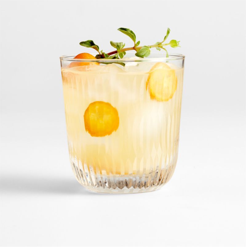 Niels 8-Oz. Cut Glass Etched Double Old-Fashioned Glass + Reviews | Crate & Barrel | Crate & Barrel