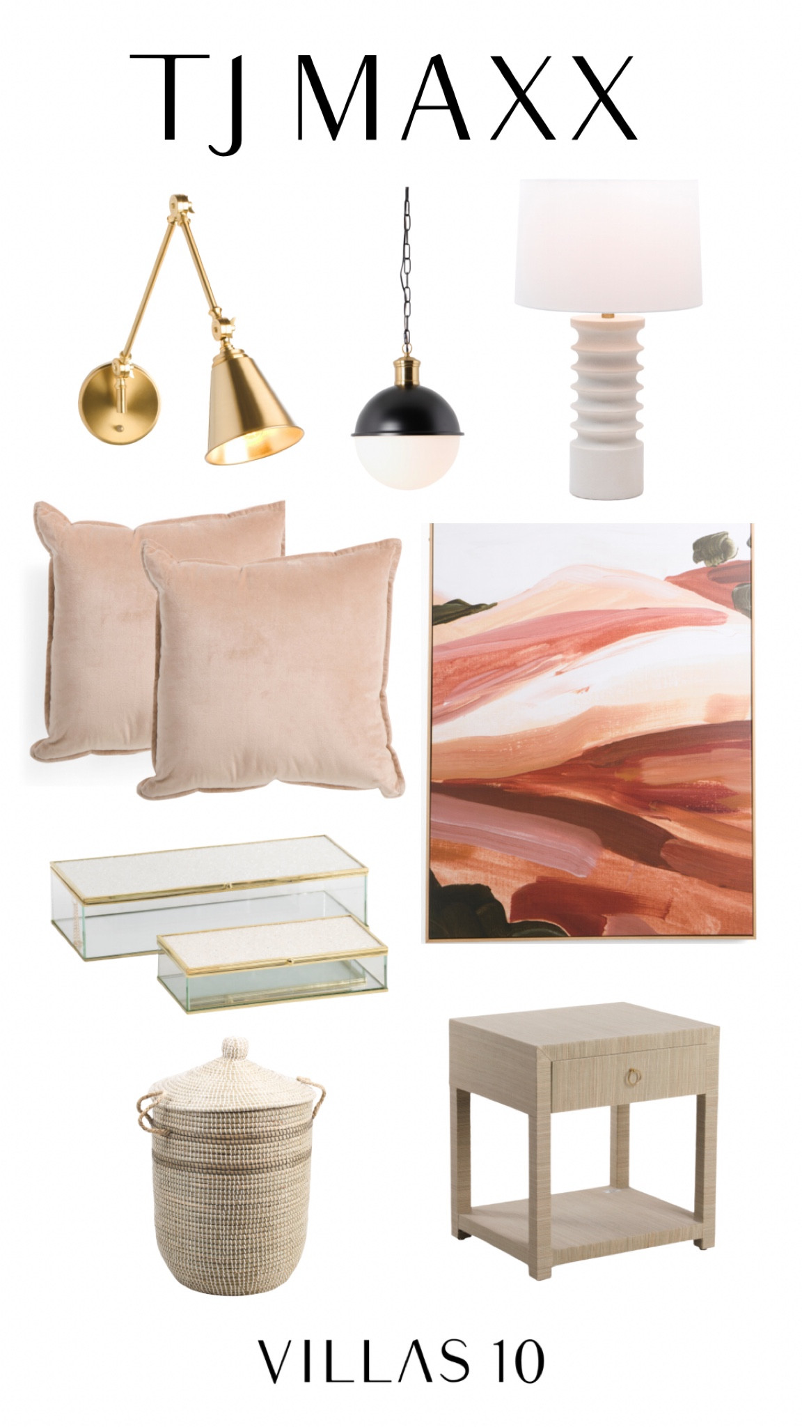 TJ Maxx, look for less, sconces, pendant light, home decor, lighting, decorative boxes, night stand, end table, seagrass basket, wall art, decor 

#LTKFind #LTKstyletip #LTKhome