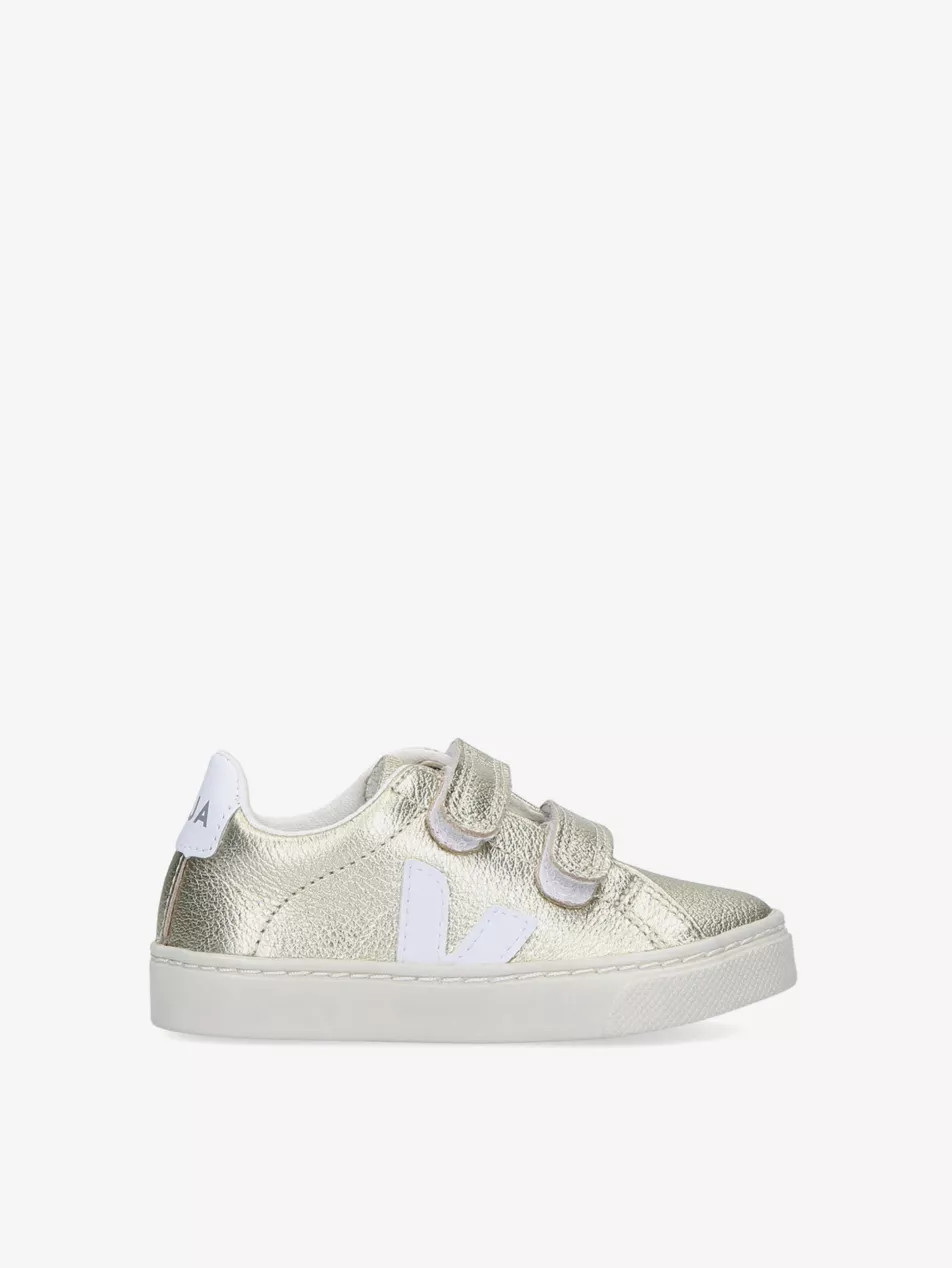 Esplar logo-embroidered leather trainers 3-5-years | Selfridges
