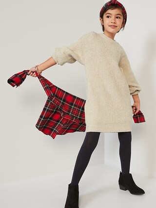 Blouson-Sleeve Cocoon Sweater Dress for Girls | Old Navy (US)