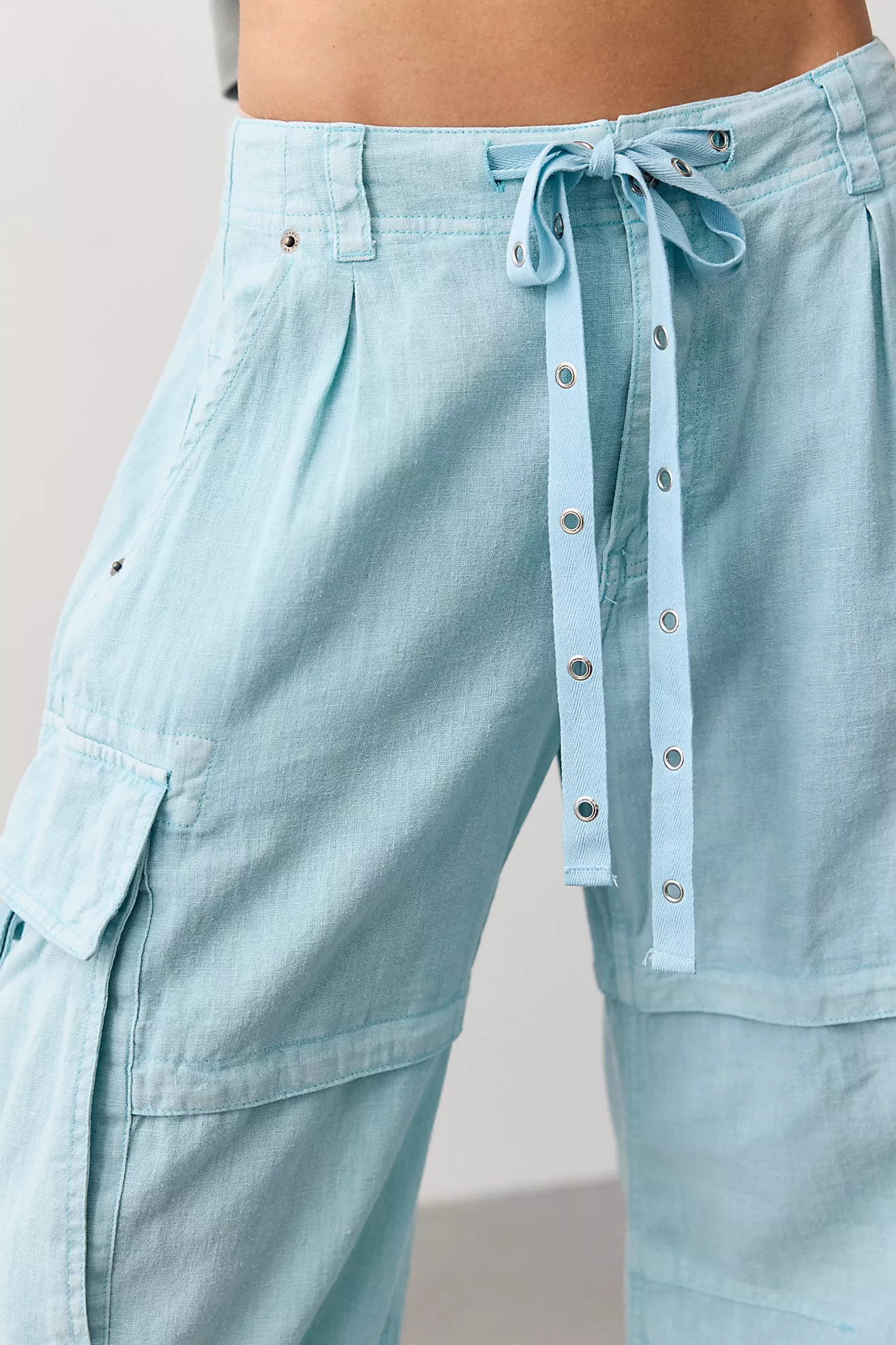 We The Free Reef Curved Linen Cargo Pants | Free People (Global - UK&FR Excluded)