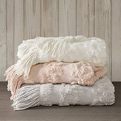 Madison Park Chloe 100% Cotton Tufted Chenille Design With Fringe Tassel Luxury Elegant Chic Thro... | Amazon (US)