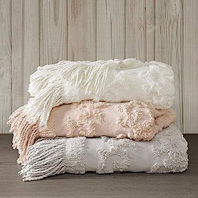 Madison Park Chloe 100% Cotton Tufted Chenille Design With Fringe Tassel Luxury Elegant Chic Thro... | Amazon (US)