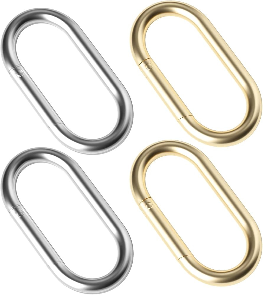 4Pcs Gold KeyChain Clip & Spring O Ring - Purse & Carabiner Clip for Keys, Bag, Handbag, Crafts -... | Amazon (US)