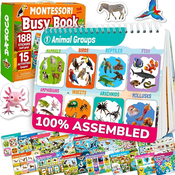 QUOKKA Montessori Busy Book for Ages 4-8 - Pre K Toddler Learning Activities for Homeschooling - ... | Amazon (US)