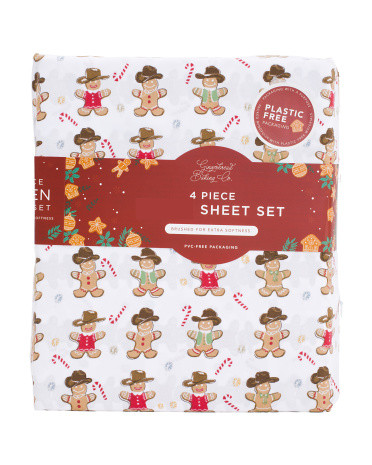Cowboy Gingerbread Sheet Set | TJ Maxx