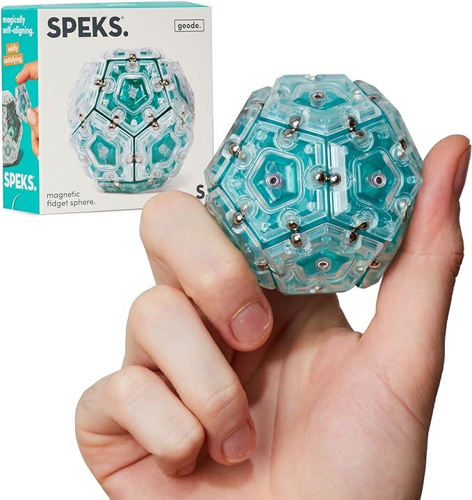 Speks Geode Magnetic Fidget Sphere - Pentagons 12-Piece Set - Aqua - Fun Desk Toy for Adults | Amazon (US)