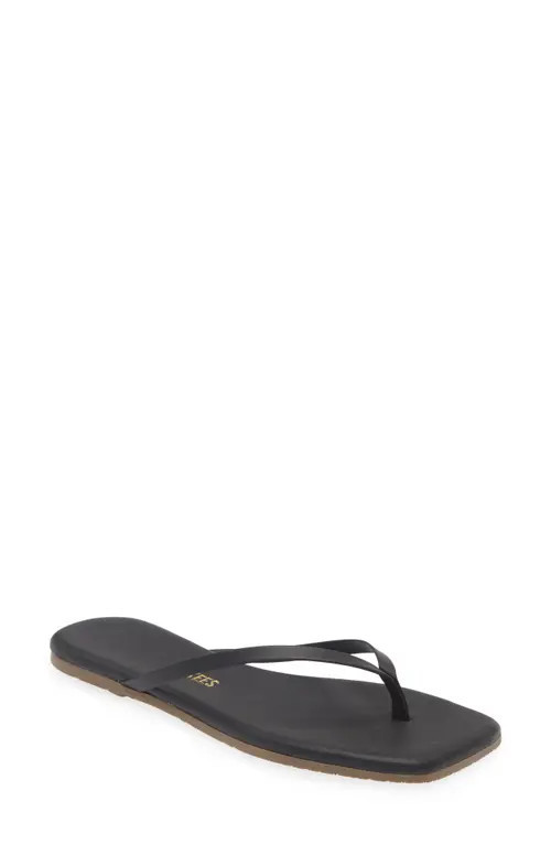 TKEES Lily Square Toe Flip Flop in Black at Nordstrom, Size 11 | Nordstrom