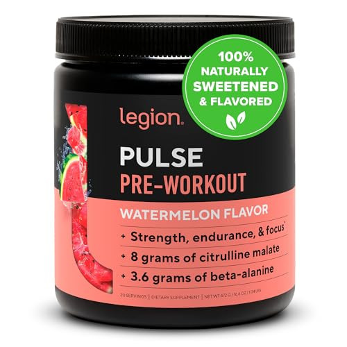 LEGION- All Natural Nitric Oxide Preworkout Drink to Boost Energy, Creatine Free, Naturally Sweetened, Beta Alanine, Citrulline, Alpha GPC (Watermelon) | Amazon (US)