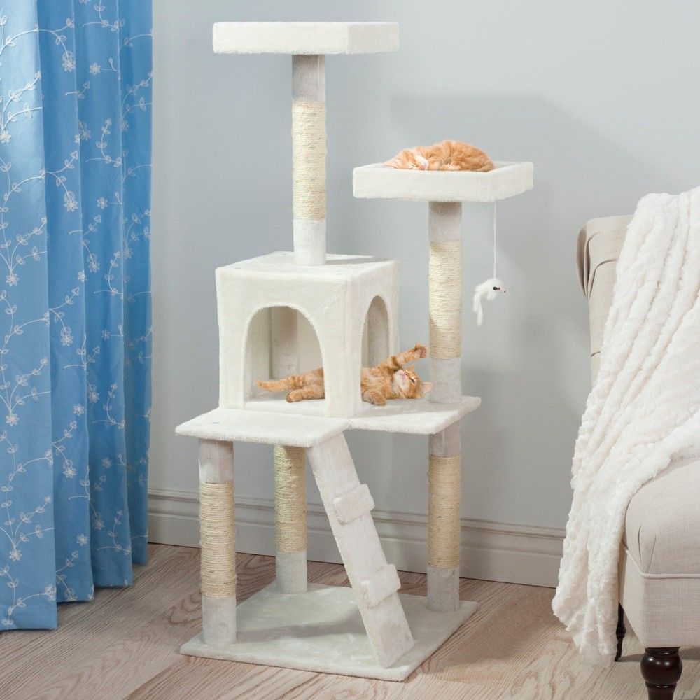 Petmaker Sleep and Play Cat Tree - 4 ft - White | Target