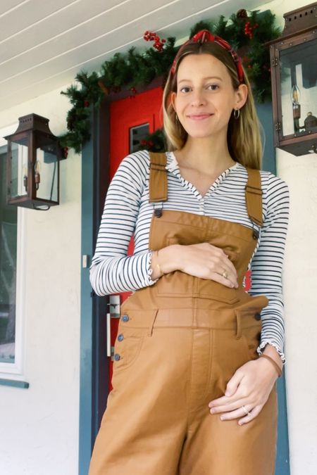 My favorite non maternity overalls to wear while pregnant! Faux leather and so comfy and roomy! 

#LTKSeasonal #LTKbump #LTKFind