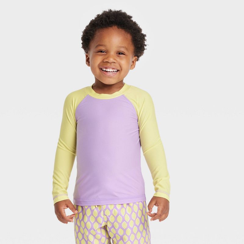 Toddler Raglan Long Sleeve Rash Guard Top - Cat & Jack™ Purple | Target