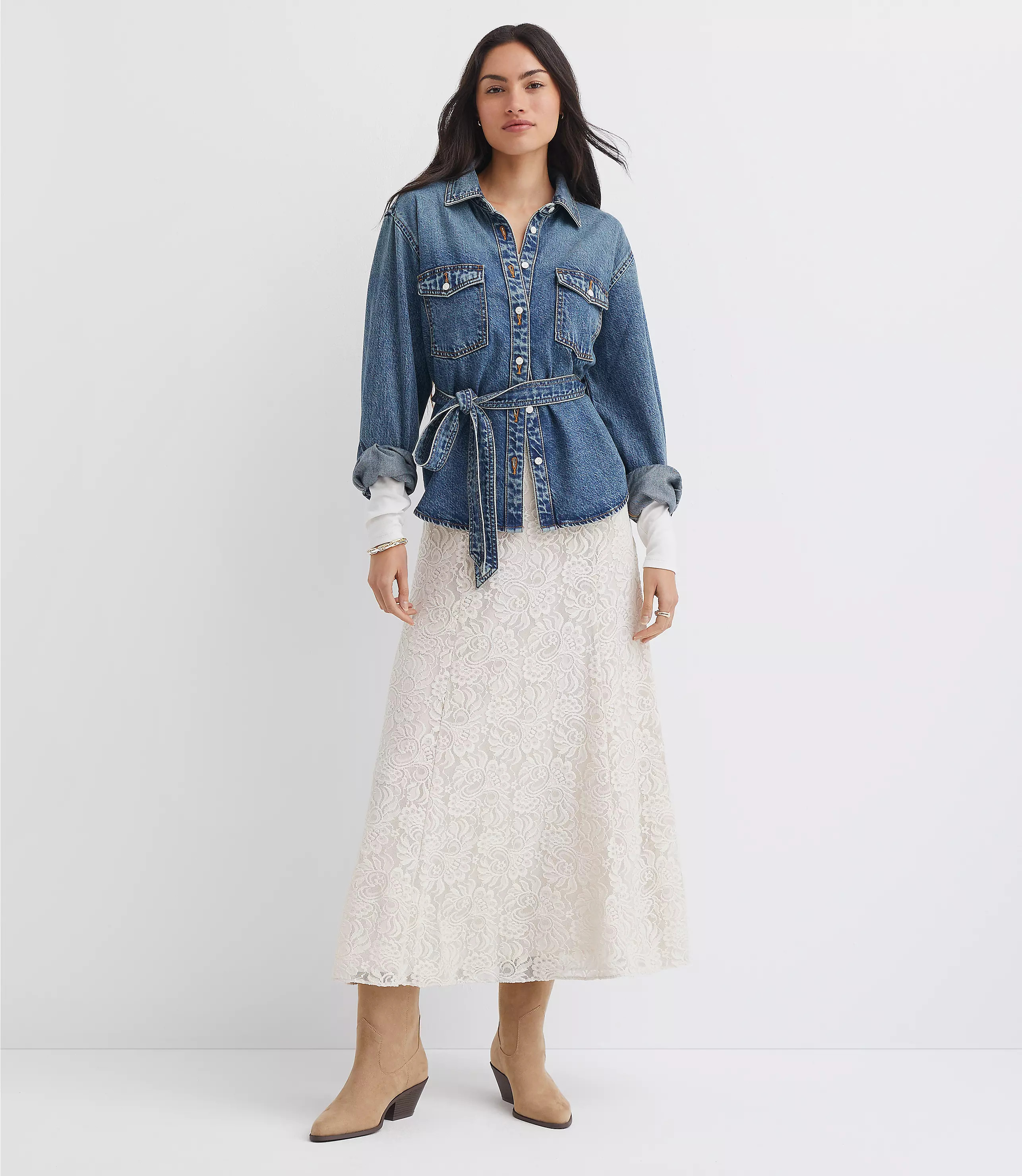 Petite Lace Maxi Skirt | LOFT