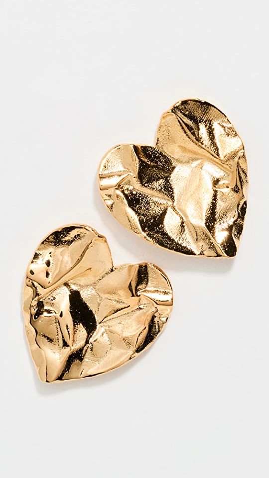 Oscar de la Renta Small Crushed Heart Earrings | SHOPBOP | Shopbop