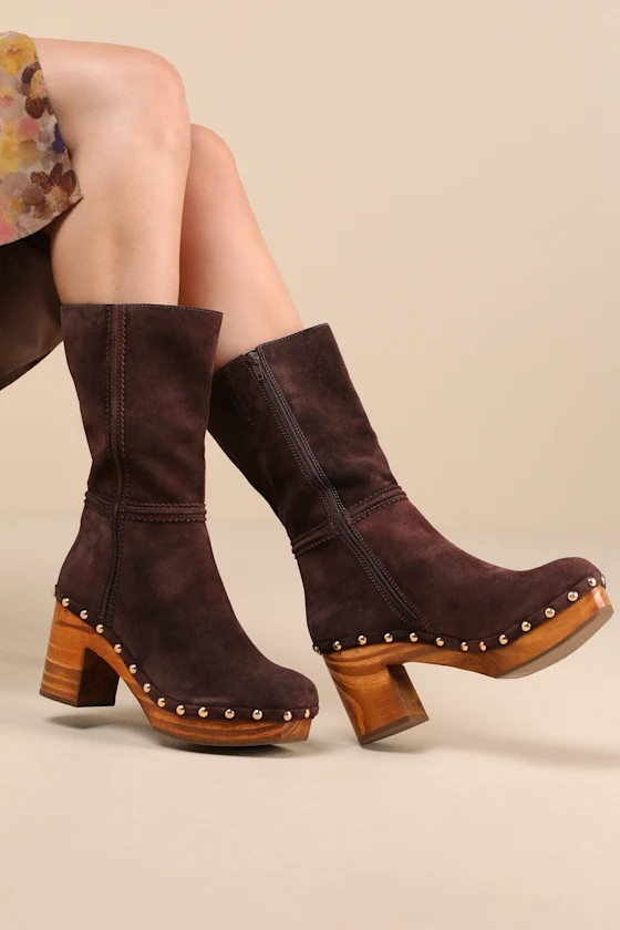 Village Chocolate Suede Leather Platform Mid-Calf Boots | Lulus