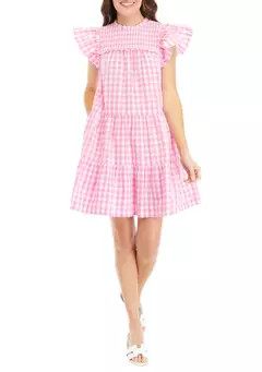 Crown & Ivy™ Women's Ruffle Checkered Dress | Belk