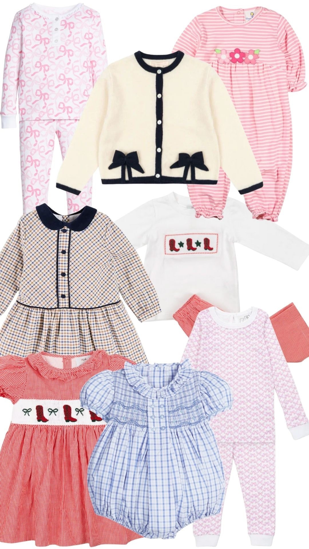 One of my favorite brands has a lot of adorable children’s and babies clothes 50% off! I just got both of these pairs of pajamas for Madeleine - the bows are so precious and can be worn all year long! So many great pieces for next Christmas too!

#LTKSaleAlert #LTKBaby #LTKKids