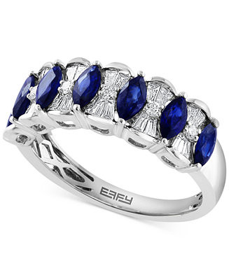 EFFY® Sapphire (1-1/2 ct. t.w.) & Diamond (3/8 ct. t.w.) Ring in 14k Gold (Also in Ruby) | Macy's