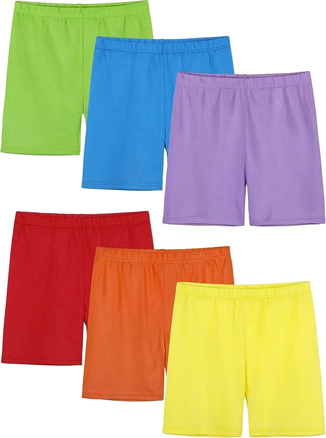 6 Pack Girls Bike Shorts Cartwheel Shorts Toddler Biker Under Dress Dance Multi-Color Kids Shorts... | Amazon (US)