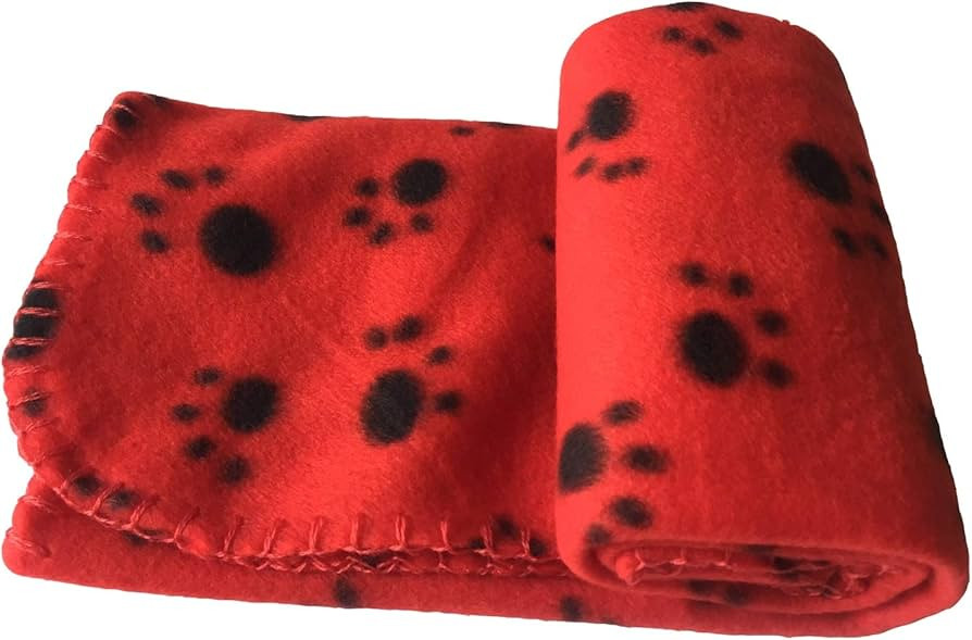 WOWOWMEOW Pet Blanket Paw Print Warm Dog Cat Fleece Blankets Soft Sleep Mat Bed Cover for Kitten ... | Amazon (US)