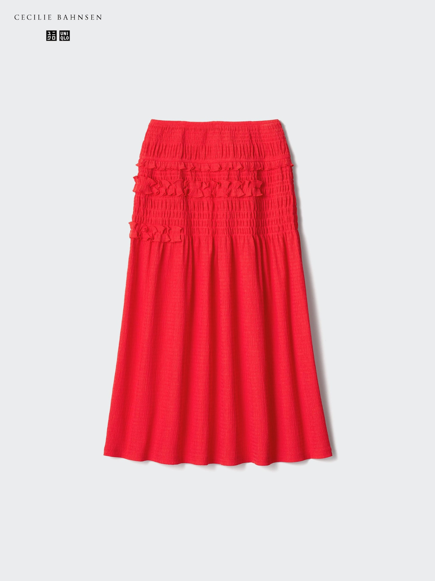 UNIQLO Women's Shirring Skirt, Red, Large | UNIQLO (US)
