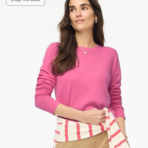 J crew bright flamingo pink Cotton Teddie sweater | Poshmark