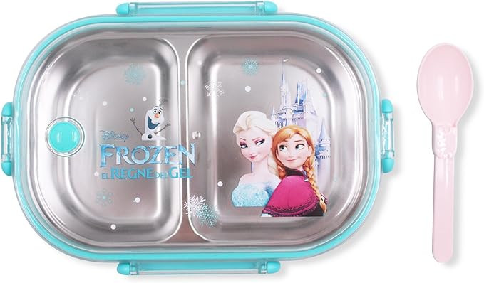 FINEX Frozen Blue Bento Box Container Set with Clear Lid & Spoon - Princess Elsa Anna Olaf Snowma... | Amazon (US)