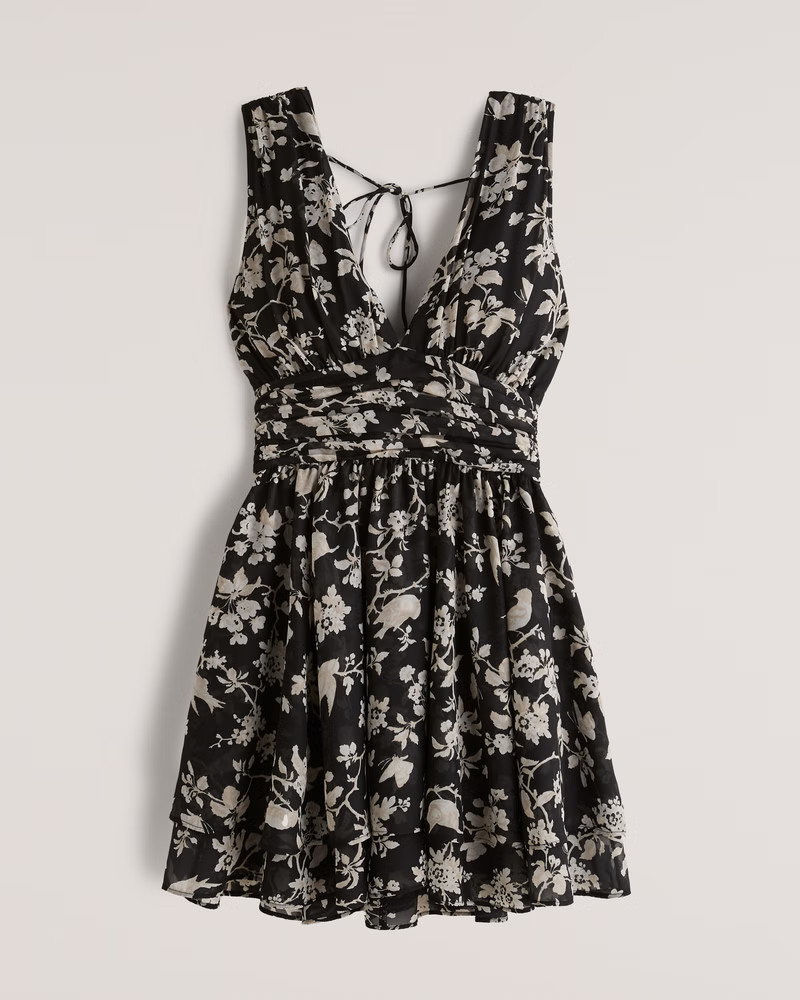 Mini Dress | Dress | Dresses | Black Dress | Black Dresses | Floral Dress | Winter Dress |  | Abercrombie & Fitch (US)