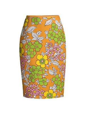 TORY BURCH Wallpaper Floral-print Twill Pencil Skirt womens SIZE 8 NWOT  | eBay | eBay US