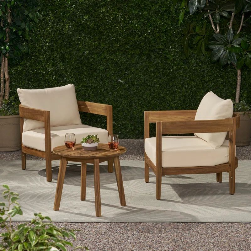 Mica Outdoor 3 Piece Seating Group with Cushions | Wayfair North America