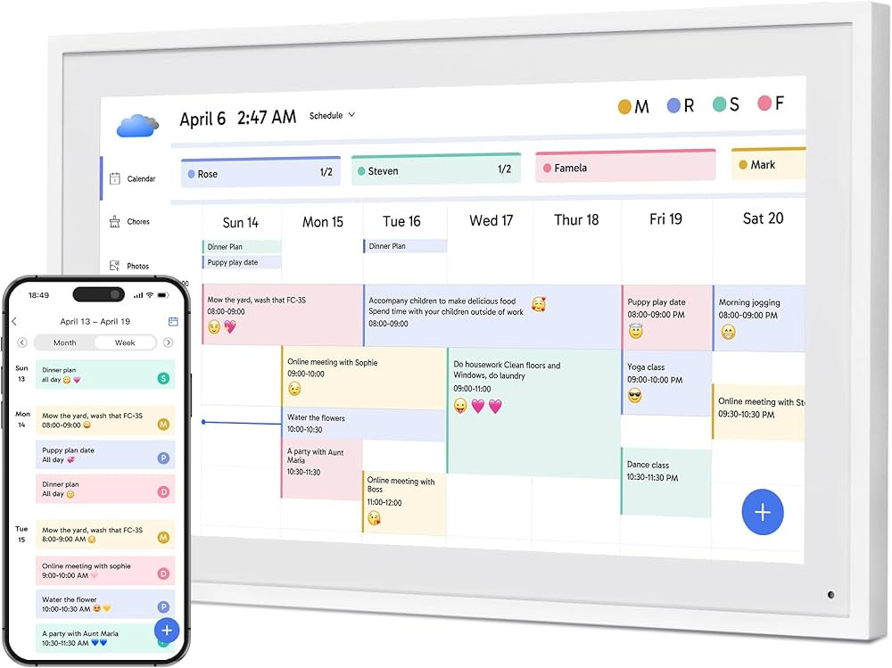 Dragon Touch 15.6" Digital Calendar Chore Chart – 1080P Full HD Interactive Touchscreen, Smart ... | Amazon (US)