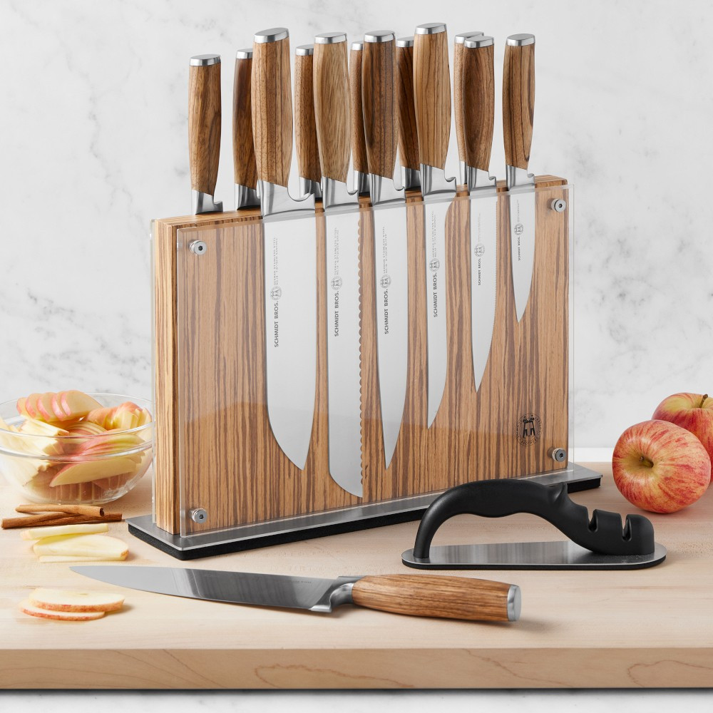 Schmidt Brothers Zebra Wood Knife Block, Set of 15 | Williams-Sonoma