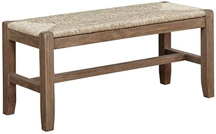 Alaterre Furniture Newport 40" Wood Bench with Rush Seat | Amazon (US)