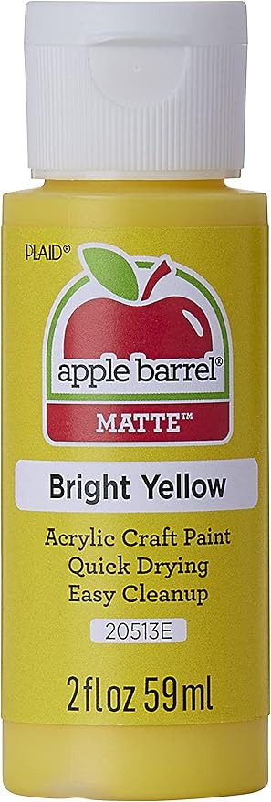 Apple Barrel Acrylic Paint in Assorted Colors (2 oz), 20513, Bright Yellow | Amazon (US)